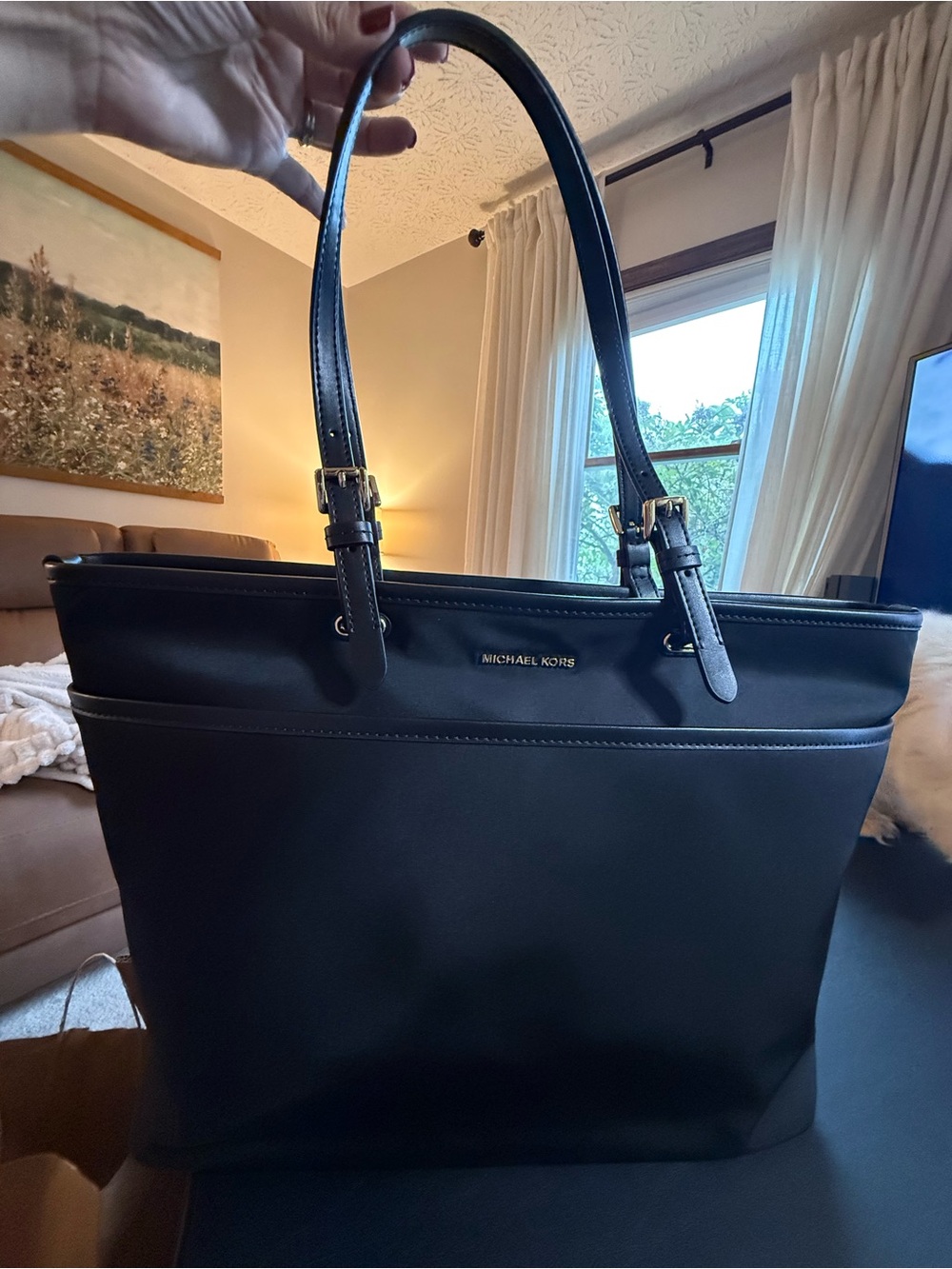 Like New! Michael Kors Winston Large Nylon Pocket Tote in Black